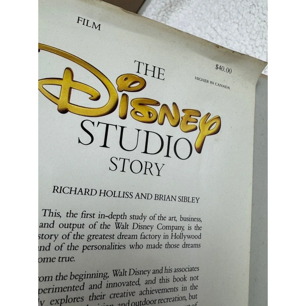 The‎ Disney Studio Story Hardcover Book Richard Holliss Brian Sibley 1988 ISBN